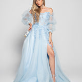 Vestido Longo Glamour Decote Trabalhado Missangas