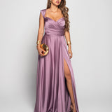 Vestido Longo Glamour Com Múltiplos Drapeados