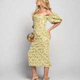 Vestido Glamour Jacquard Decote Cruzado