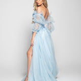 Vestido Longo Glamour Decote Trabalhado Missangas