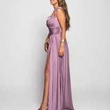 Vestido Longo Glamour Com Múltiplos Drapeados