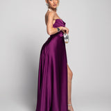 Vestido Glamour Decote Drapeado Fio Strass