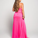 Vestido Glamour Copa Drapeada Lantejoulas