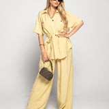 Twinset Ti.Amo 100% Linho Camisa/Blazer Bolsos + Calça