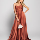 Vestido Glamour Decote Drapeado Tipo Nó