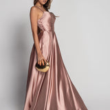 Long Dress with Ruffle Effect and Side Opening