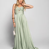 Vestido Glamour Decote Drapeado Tipo Nó