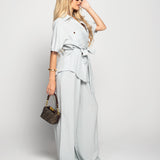 Twinset Ti.Amo 100% Linho Camisa/Blazer Bolsos + Calça