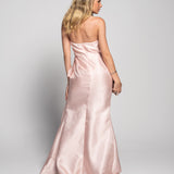 Vestido Glamour Longo Drapeado Tipo Conha Folhos