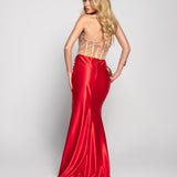 Vestido Glamour Drapeado Decote Transparente Brilhos