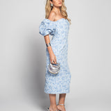 Vestido Glamour Jacquard Decote Cruzado