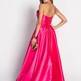 Vestido Longo Glamour Decote Drapeado