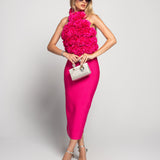 Vestido Glamour Bandage Com Rosas 3D