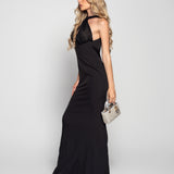 Vestido Longo Glamour Halter Pérolas