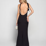 Vestido Longo Glamour Halter Pérolas