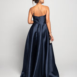Vestido Longo Glamour Decote Drapeado