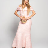 Vestido Glamour Jacquard Laço Volumoso