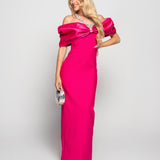 Vestido Bandage Longo Com Cetim Volumoso