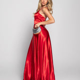 Vestido Glamour Com Decote Em V Pormenor Transparente