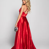 Vestido Glamour Com Decote Em V Pormenor Transparente
