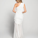 Vestido Bandage One Shoulder Drapeado Lateral