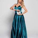 Vestido Glamour Com Decote Em V Pormenor Transparente