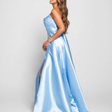 Vestido Longo Glamour Decote Drapeado