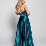 Vestido Glamour Com Decote Em V Pormenor Transparente