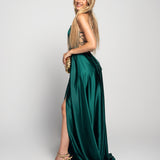 Robe glamour avec fente latérale et liens
