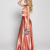 Vestido Glamour Com Decote Em V Pormenor Transparente