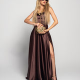 Robe glamour avec fente latérale et liens