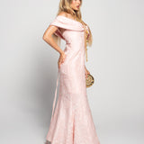 Vestido Glamour Jacquard Laço Volumoso