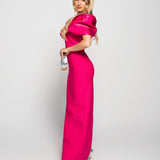 Vestido Bandage Longo Com Cetim Volumoso