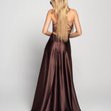 Robe glamour avec fente latérale et liens