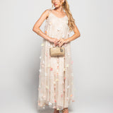 Vestido Ti.Amo Efeito Escama Flores Aplicadas