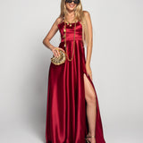Robe glamour avec fente latérale et liens