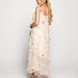 Vestido Ti.Amo Efeito Escama Flores Aplicadas