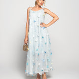 Vestido Ti.Amo Efeito Escama Flores Aplicadas