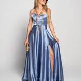 Robe glamour avec fente latérale et liens