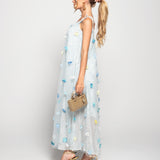 Vestido Ti.Amo Efeito Escama Flores Aplicadas