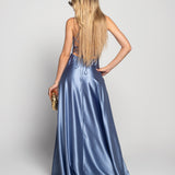 Robe glamour avec fente latérale et liens