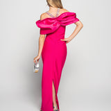 Vestido Bandage Longo Com Cetim Volumoso