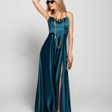Robe glamour avec fente latérale et liens