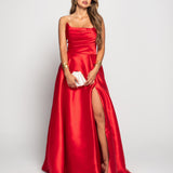 Vestido Longo Glamour Decote Drapeado