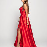 Vestido Longo Glamour Decote Drapeado