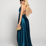 Robe glamour avec fente latérale et liens