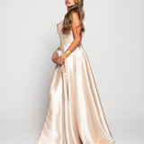 Vestido Longo Glamour Decote Drapeado