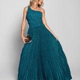 Vestido Glamour Plissado Glitter