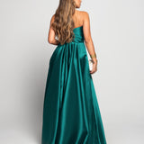Vestido Longo Glamour Decote Drapeado