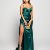 Vestido Glamour Copa Drapeada Lantejoulas